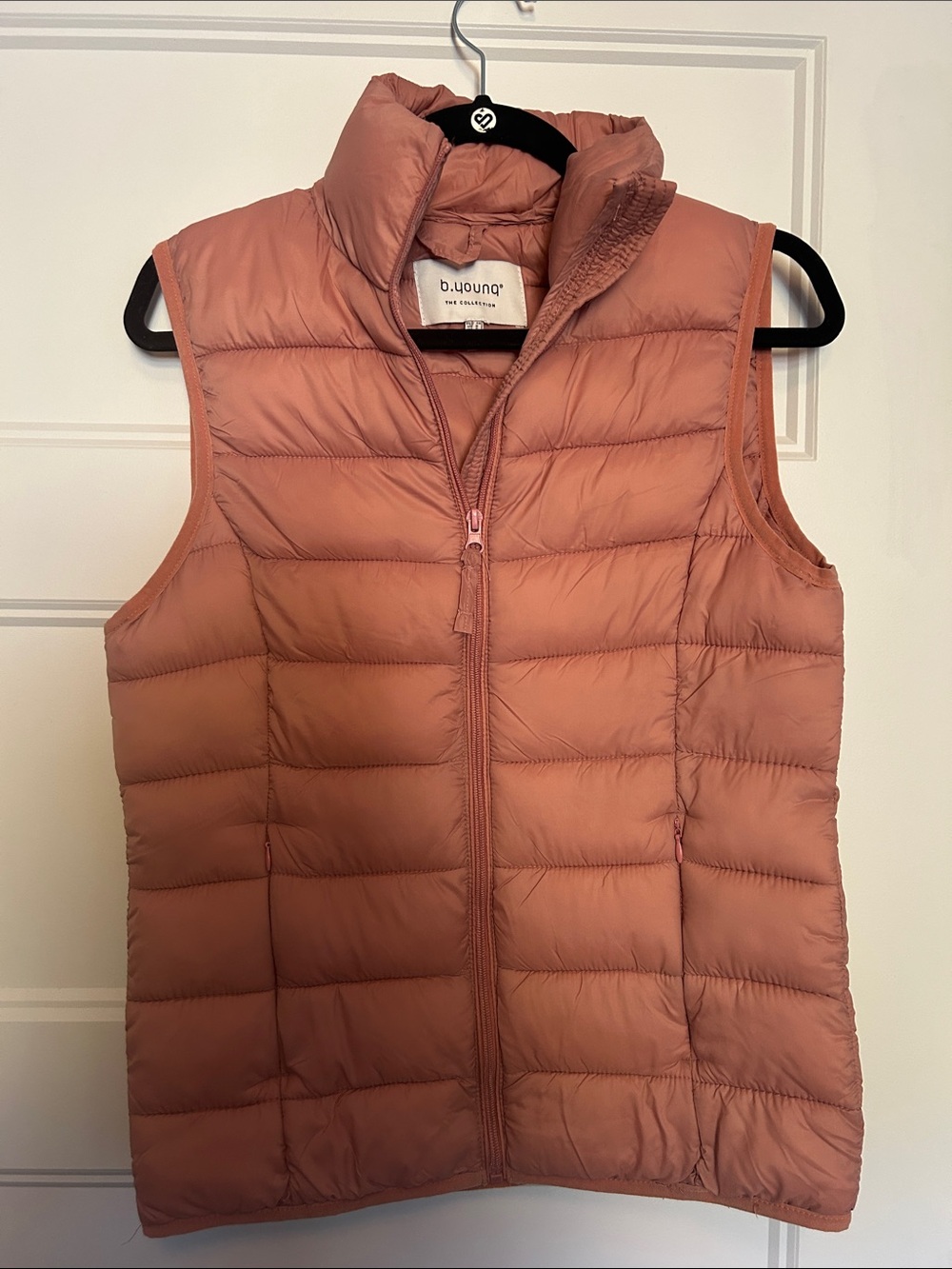 b.young Women's Quilted Puffer Vest — Dusty Rose